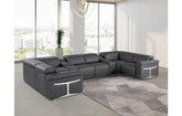 1126 DivanItalia Dark Gray 8-Piece Sectional with 2 Power Recliners and Power HeadrestsModel:  1126-DK_GREY-8PC-2PWR-U-SECTIONAL-GROUP
